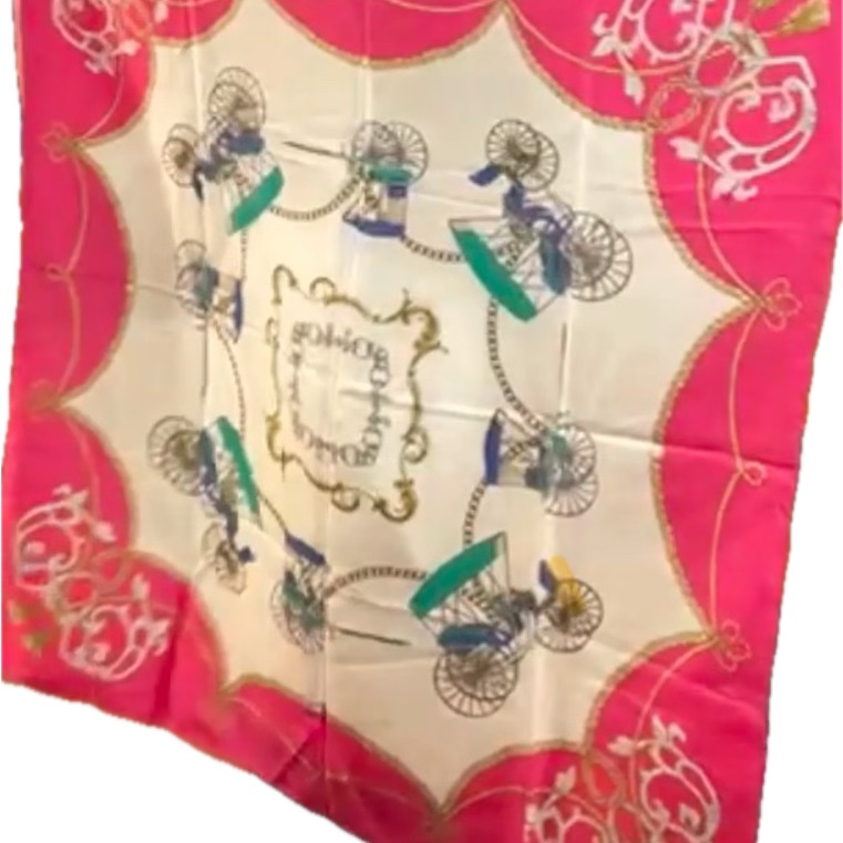 Authentic Rare Celine Pink 100 Silk Scarf